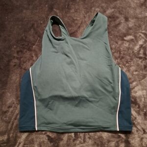 Athleta green/dark teal racer back XS bra EUC